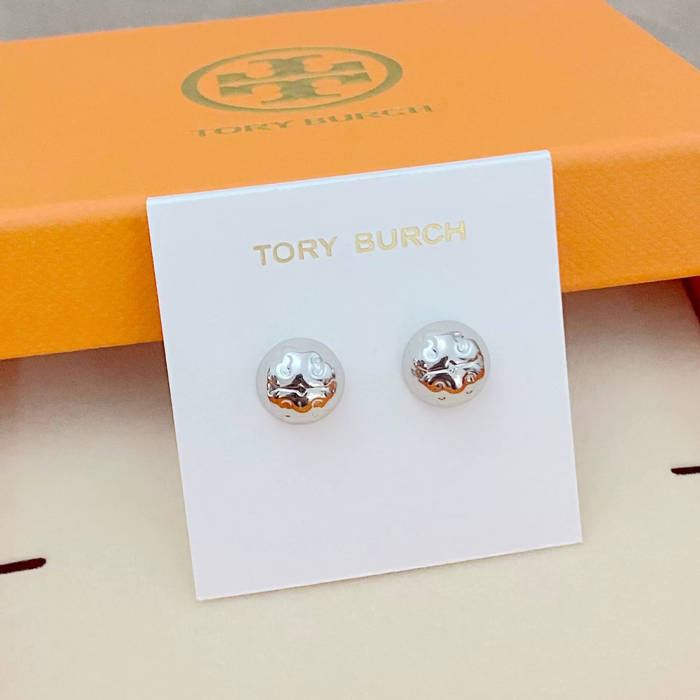 Tory Burch Irregular Semicircle Drop Shape Stud Earrings